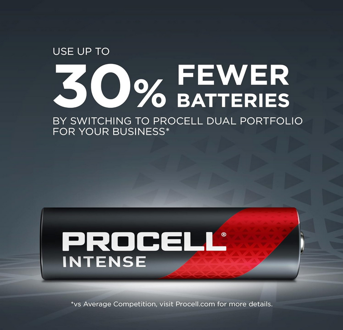 Procell Alkaline Intense Power AA, 1.5V Batteries Pack of 24