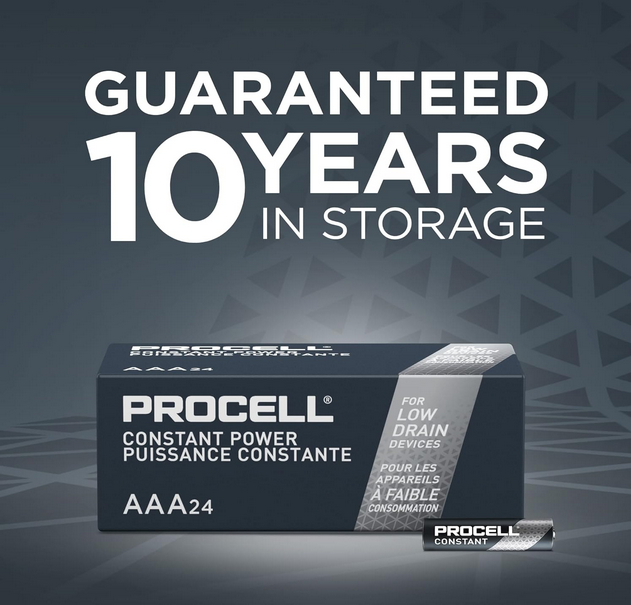 PROCELL Constant AA Long-Lasting Alkaline Batteries (144 Pack) 10-Year Shelf Life, Bulk Value Pack for Consistent Moderate Drain Professional Devices