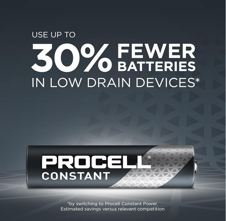 PROCELL Constant AAA Long-Lasting Alkaline Batteries (144 Pack), 10-Year Shelf Life, Bulk Value Pack for Consistent Moderate Drain Professional Devices
