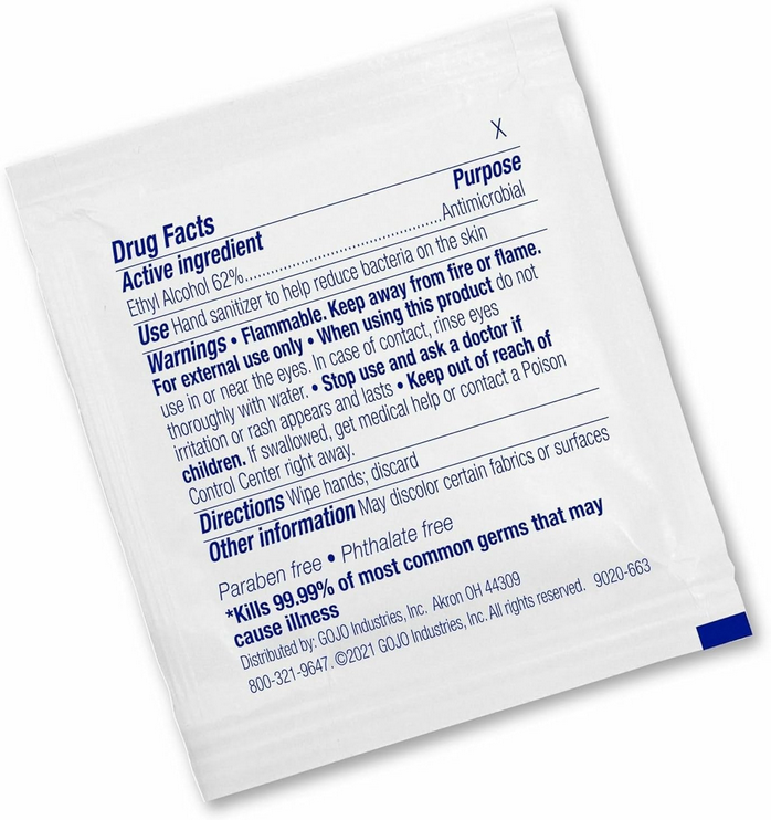 Purell Premoistened Sanitizing Hand Wipes, Fragrance Free, 100/Box