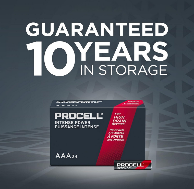 PROCELL Intense AAA High-Performance Alkaline Batteries (144 Pack), 10-Year Shelf Life, Bulk Value Pack for High Power Professional Devices