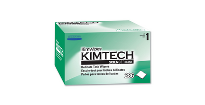 Kimberly-Clark B0013HT2QW– Kimtech Science KimWipes Delicate Task Wipers; 4.4 x 8.4 in. (11.2 x 21.3cm); 1-Ply, (Pack of 1, 286 Count)