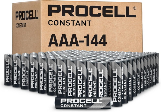PROCELL Constant AA Long-Lasting Alkaline Batteries (144 Pack) 10-Year Shelf Life, Bulk Value Pack for Consistent Moderate Drain Professional Devices