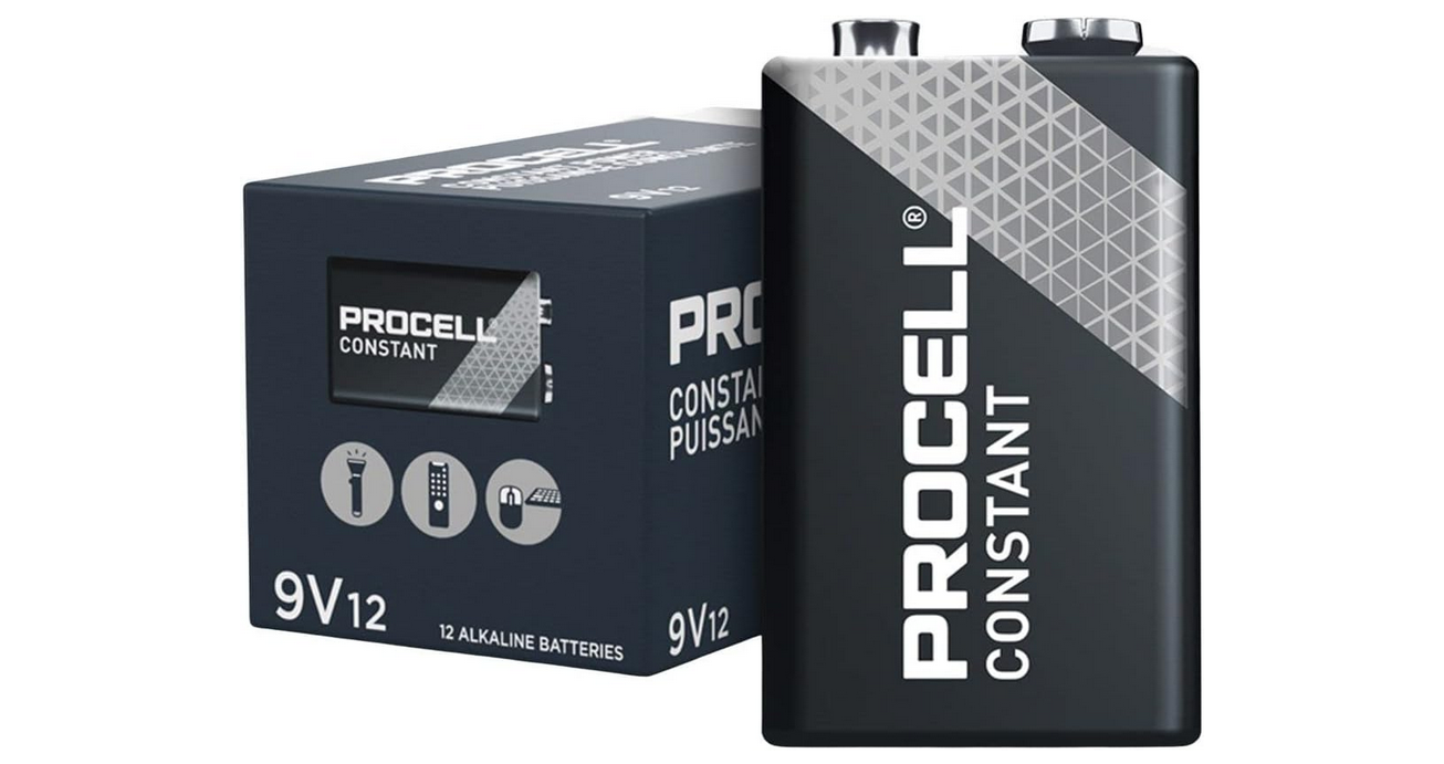 Duracell Procell Alkaline Batteries, 9V, 12/Box