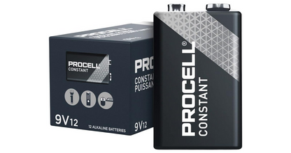 Duracell Procell Alkaline Batteries, 9V, 12/Box