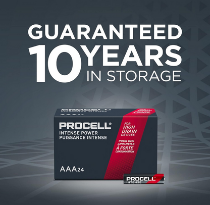 PROCELL Intense AAA High-Performance Alkaline Batteries (144 Pack), 10-Year Shelf Life, Bulk Value Pack for High Power Professional Devices